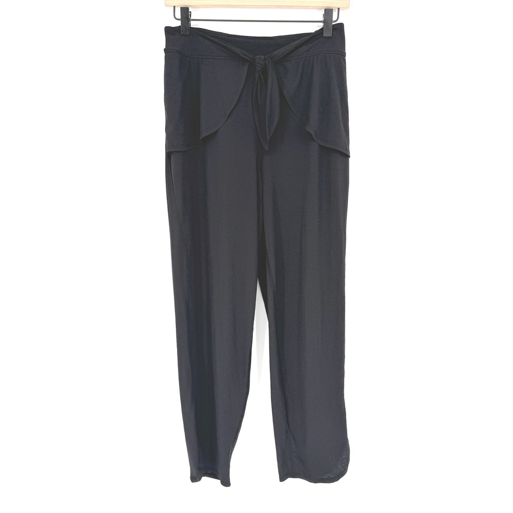 Free People FP Movement Pants Women XS Black Tie Front Split Hem Yoga Athleisure